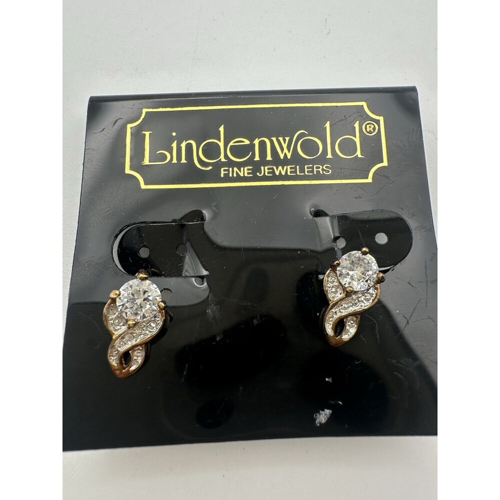 Vintage Lindenwold Rhinestone Clip On Earrings
